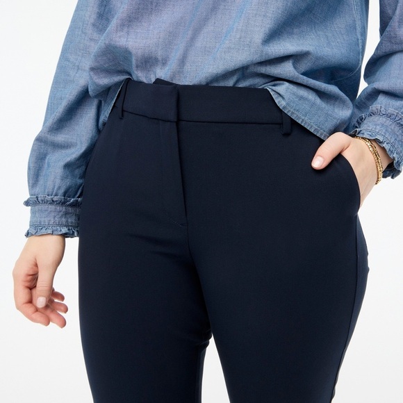 J. Crew Ruby Crop Pant Women’s Size 14 Navy Blue Slim Fit Dress Pants - Picture 1 of 9